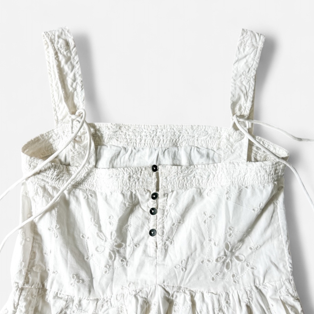 FREE PEOPLE Primavera Eyelet Tie Midi Dress - White Women’s - Size Small - Picture 14 of 16